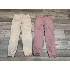 Banana Republic pink and cream utility pants size 0